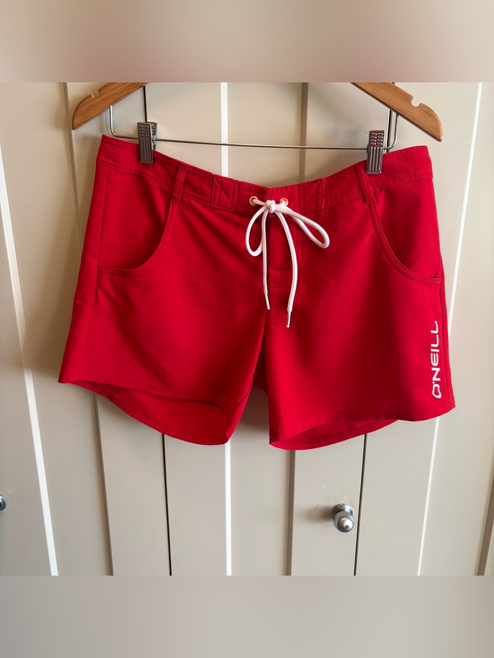O'Neill Women's Red Athletic Boardshorts with Drawstring-Size M